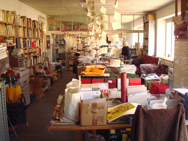 Harald Szeeman's workroom at his home in Maggia, Switzerland