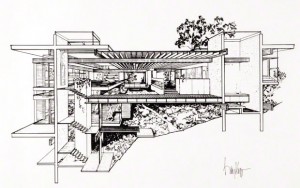 Permalink to Treasures from the Vault: Ray Kappe, Green Architecture Pioneer and SCI-ARC Founder Architectural rendering of the Kappe residence. Ray Kappe papers, drawings, and models. The Getty Research Institute, 2008.M.36