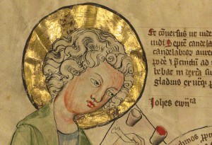 Permalink to The Manuscript Files: A Medieval Marilyn? Detail of Saint John the Evangelist Writing / German