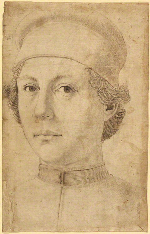 Portrait of a Young Man, Head and Shoulders, Wearing a Cap / Piero del Pollaiuolo