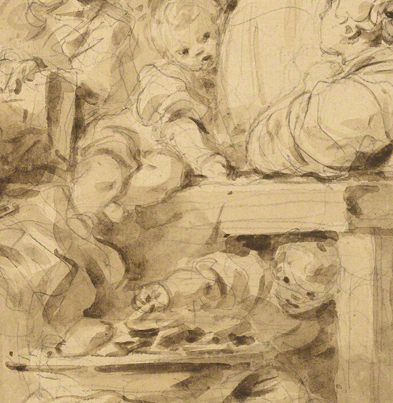 Detail of babies and beignets in Making Fritters (Les Beignets) / Jean-Honore Fragonard Detail of babies and beignets in Making Fritters (Les Beignets) / Jean-Honore Fragonard