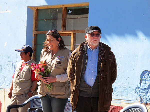 Claudia Cancino and Dr. Luis Peirano, former minister of culture for Peru, in Kuno Tambo