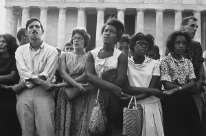 Permalink to Getty Voices: Photographing the Dream Group of black and white marchers holding hands at the March on Washington