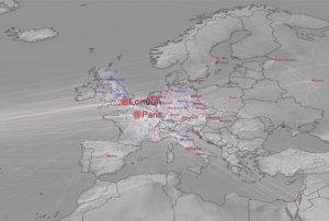 Permalink to New Report Visualizes Cultural History through “Big Data” Birth to death migration in Europe, according to the Getty’s Union List of Artist Names, cumulated over all time to CE 2012. Blue dots indicate the births of notable individuals; red dots indicate deaths. © Maximilian Schich, 2014