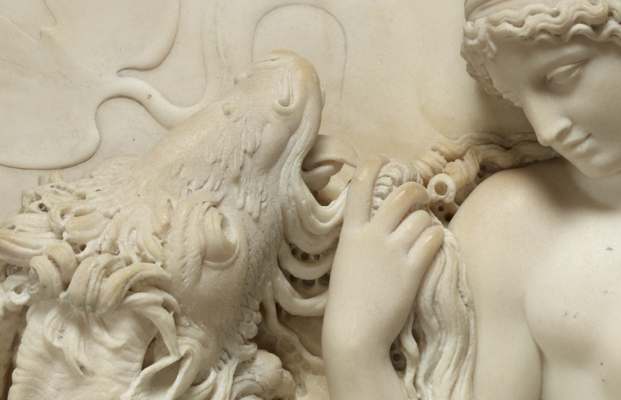 Venus Reclining on a Sea Monster with Cupid and Putto (detail), 18th century, John Deare. J. Paul Getty Museum.