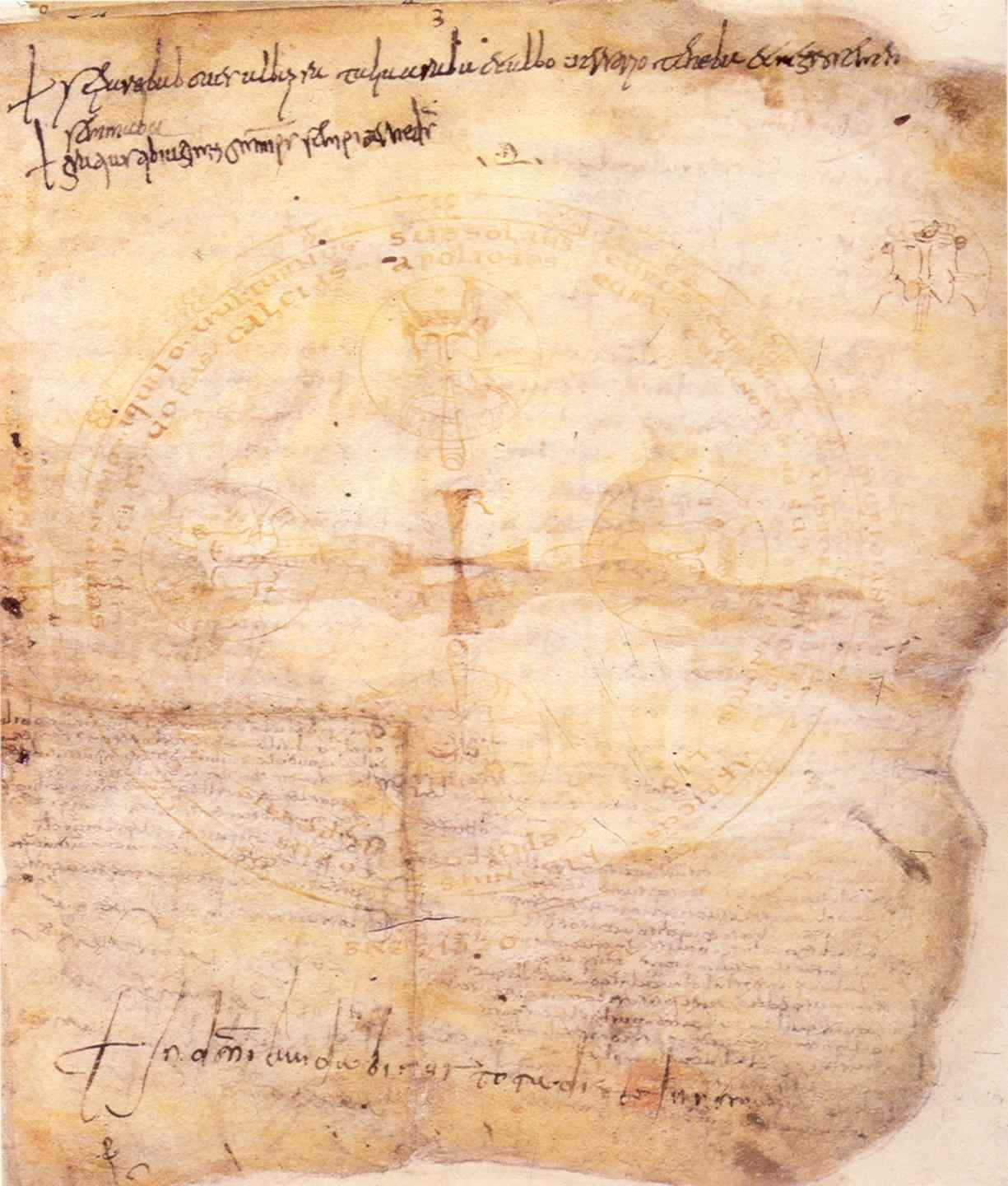 Indovinello Veronese, about 900 AD, ink on parchment. Biblioteca Capitolare, Verona [http://en.wikipedia.org/wiki/File:Indovinello_veronese.jpg]