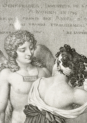 The Genius of Lithography (detail of figures) / Nicolas-Henri Jacob