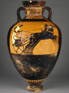 Permalink to Plato’s Academy Awards (or, What the Ancient Greeks Have to Do with the Oscars) Attic Panathenaic Amphora, 490 -480 B.C., Greek. 25 9/16 inches by 15 7/8 inches. J. Paul Getty Museum.