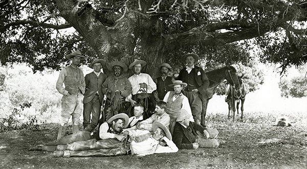 Untitled [Group photo of cowboys at Rancho Santa Anita], ca. 1890, photographer unknown