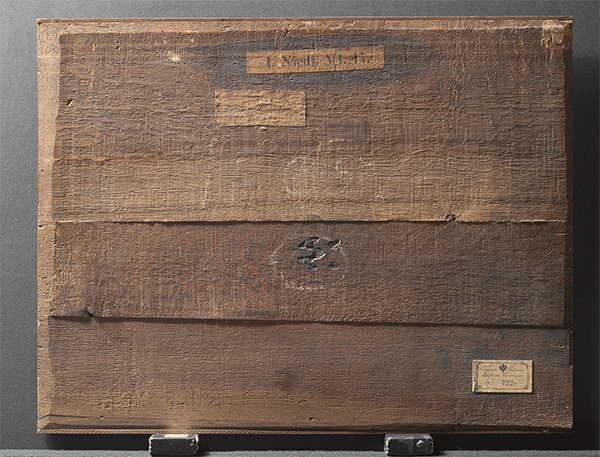 A Flemish panel painting, back and front