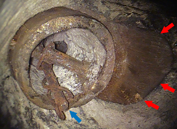 Videoscope still of a bronze sculpure of Boreas Abducting Orithyia