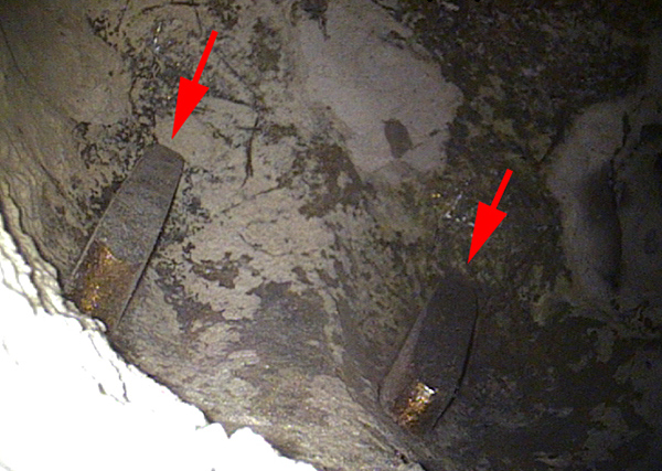 Videoscope still inside a bronze sculpture of Boreas Abducting Orithyia