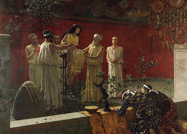 The Oracle, 1880, Camillo Miola (Biacca). Oil on canvas. 42 1/2 x 56 1/4 inches. The J. Paul Getty Museum. 72.PA.32