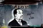 MLK Jr. mural, Amigo Market, 150 E. 23rd St., photographed 1996 MLK Jr. mural, Amigo Market, 150 E. 23rd St., photographed 1996