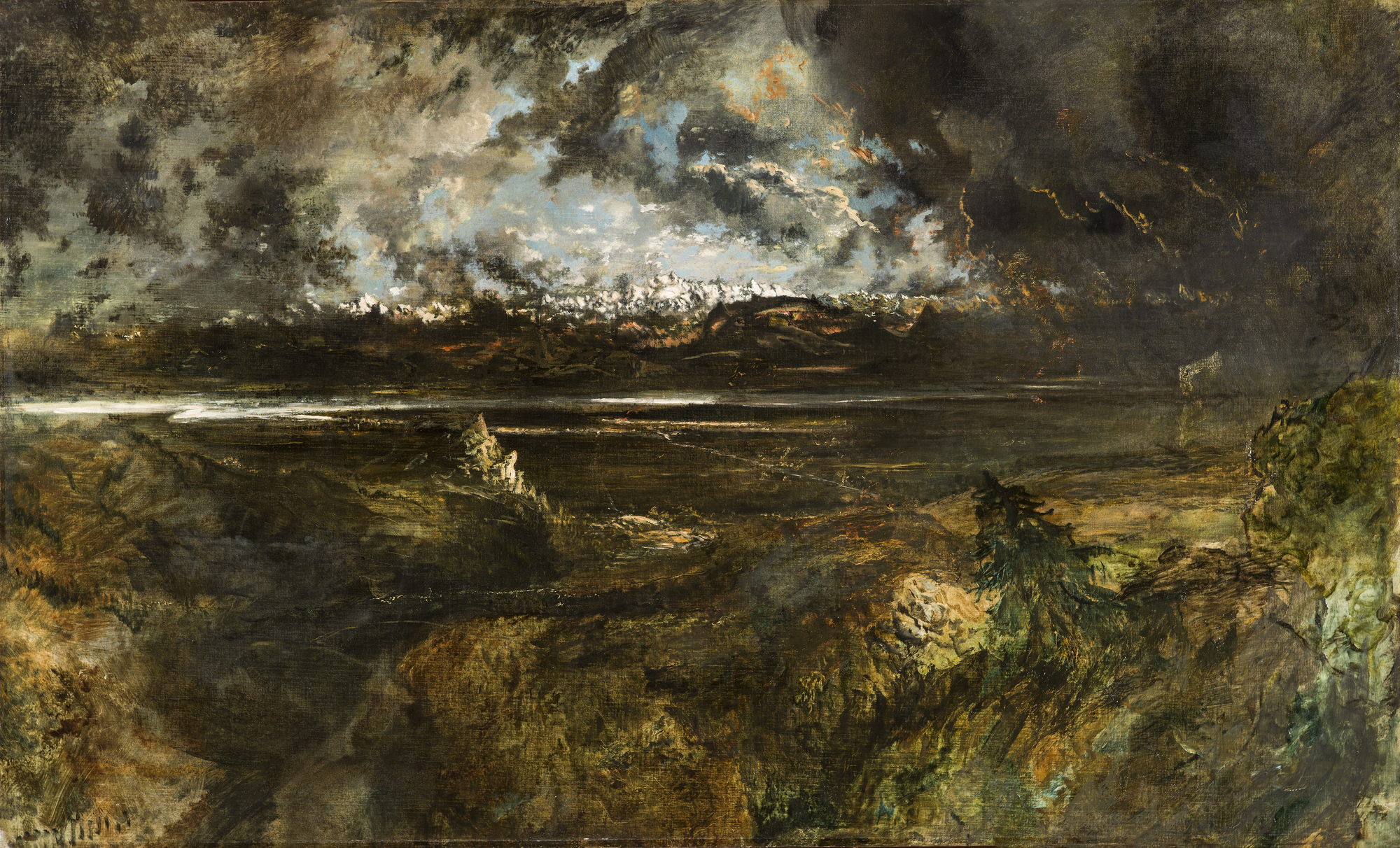 <em>Mont Blanc Seen from La Faucille, Storm Effect</em>, begun 1834, Théodore Rousseau. Oil on canvas Mont Blanc Seen from La Faucille, Storm Effect, begun 1834, Théodore Rousseau. Oil on canvas