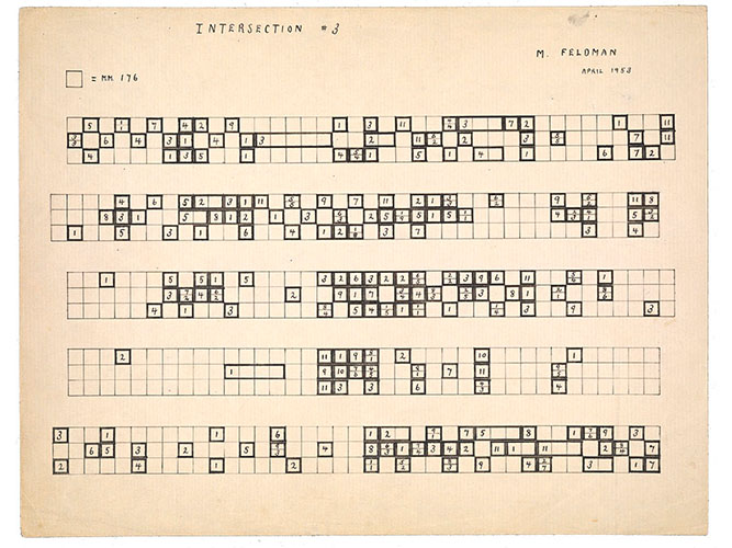 Intersection #3 (for David Tudor), autograph score, April 1953, Morton Feldman.