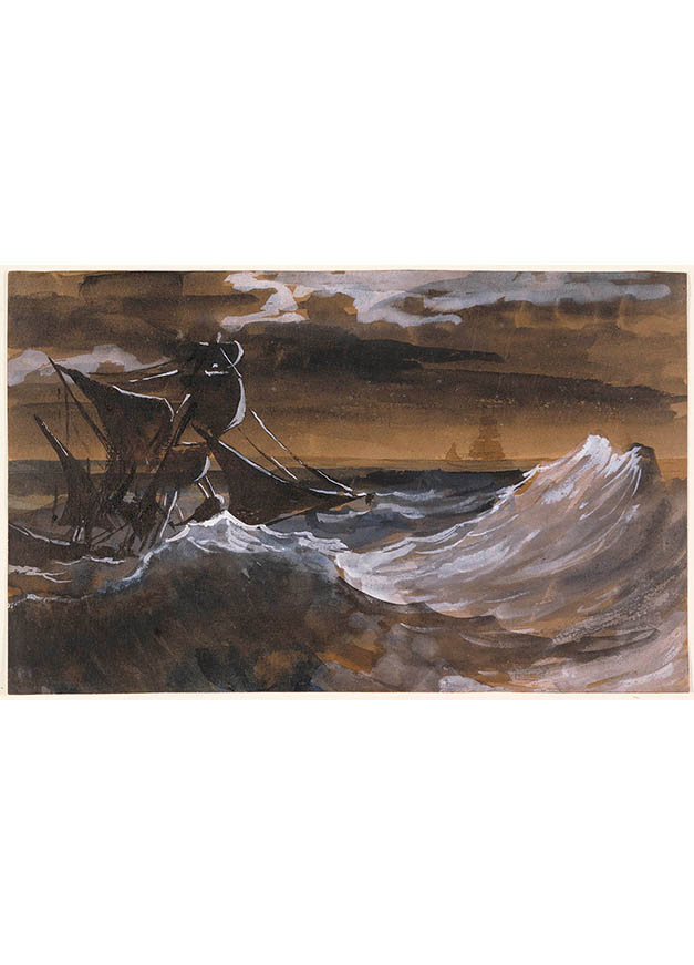 <em>Sailboat on a Raging Sea</em>, about 1818–1819, Théodore Géricault Sailboat on a Raging Sea, about 1818–1819, Théodore Géricault