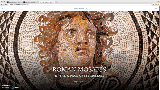 Animated screencast of Roman Mosaics online catalogue features