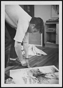 Ed Moses painting on the floor