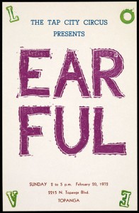 Announcement, "Earful" at Tap City Circus