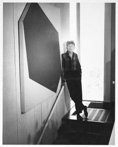 Sterling Holloway with Larry Bell painting