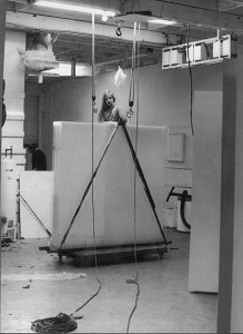 Mary Corse in her studio