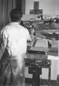 Richard Diebenkorn in his studio