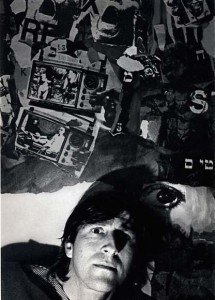 Wallace Berman with one of his collages