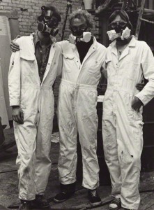 De Wain Valentine and studio assistants