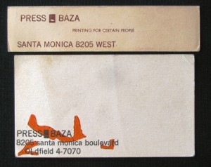 Business cards from Press Baz